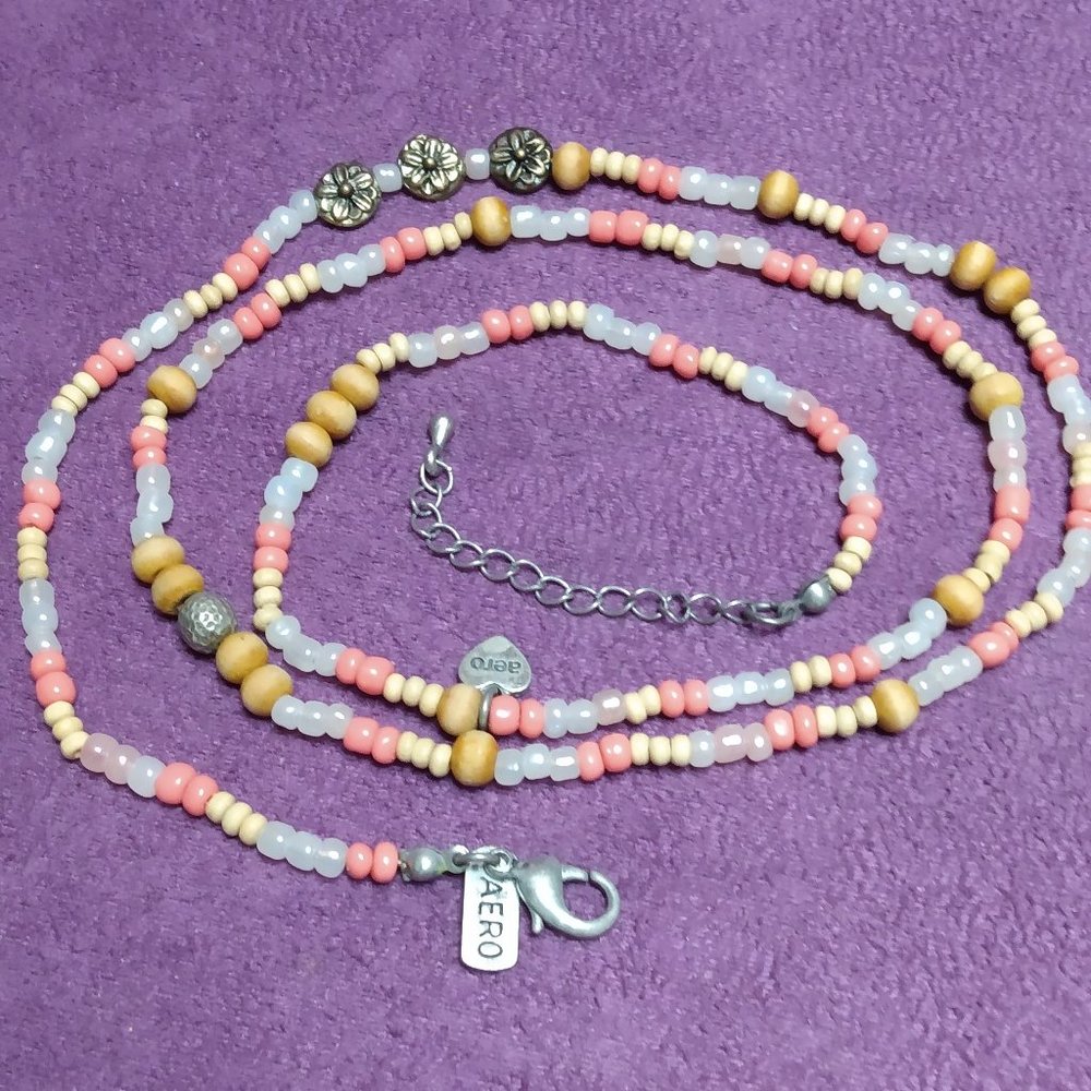 Glass & Wood bead necklace